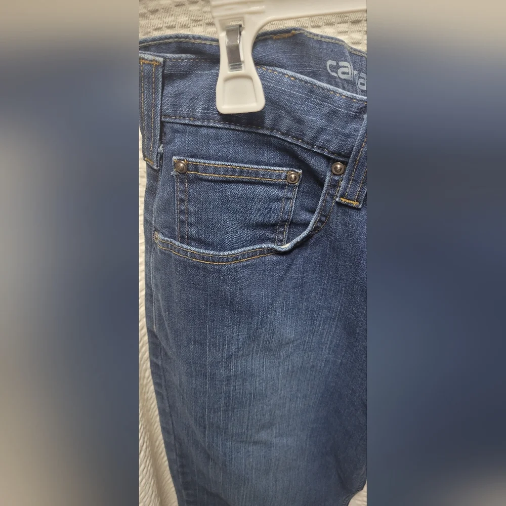 Carhartt Men's Relaxed Fit Dark Blue Jeans - Picture 4 of 8